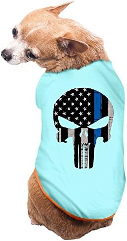 Pets Thin Blue Line The Punisher Logo T-shirts SkyBlue