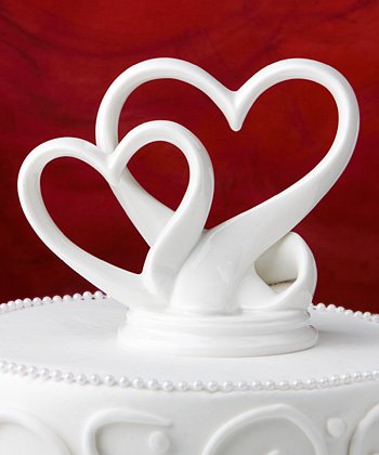 Interlocking Hearts Wedding Cake Topper Favour