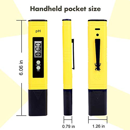 Vminno Digital PH Meter, PH Meter 0.01 PH High Accuracy Water Quality Tester with 0-14 PH Measurement Range for Household Drinking, Pool and Aquarium Water PH Tester Design with ATC - Thumbnail 4