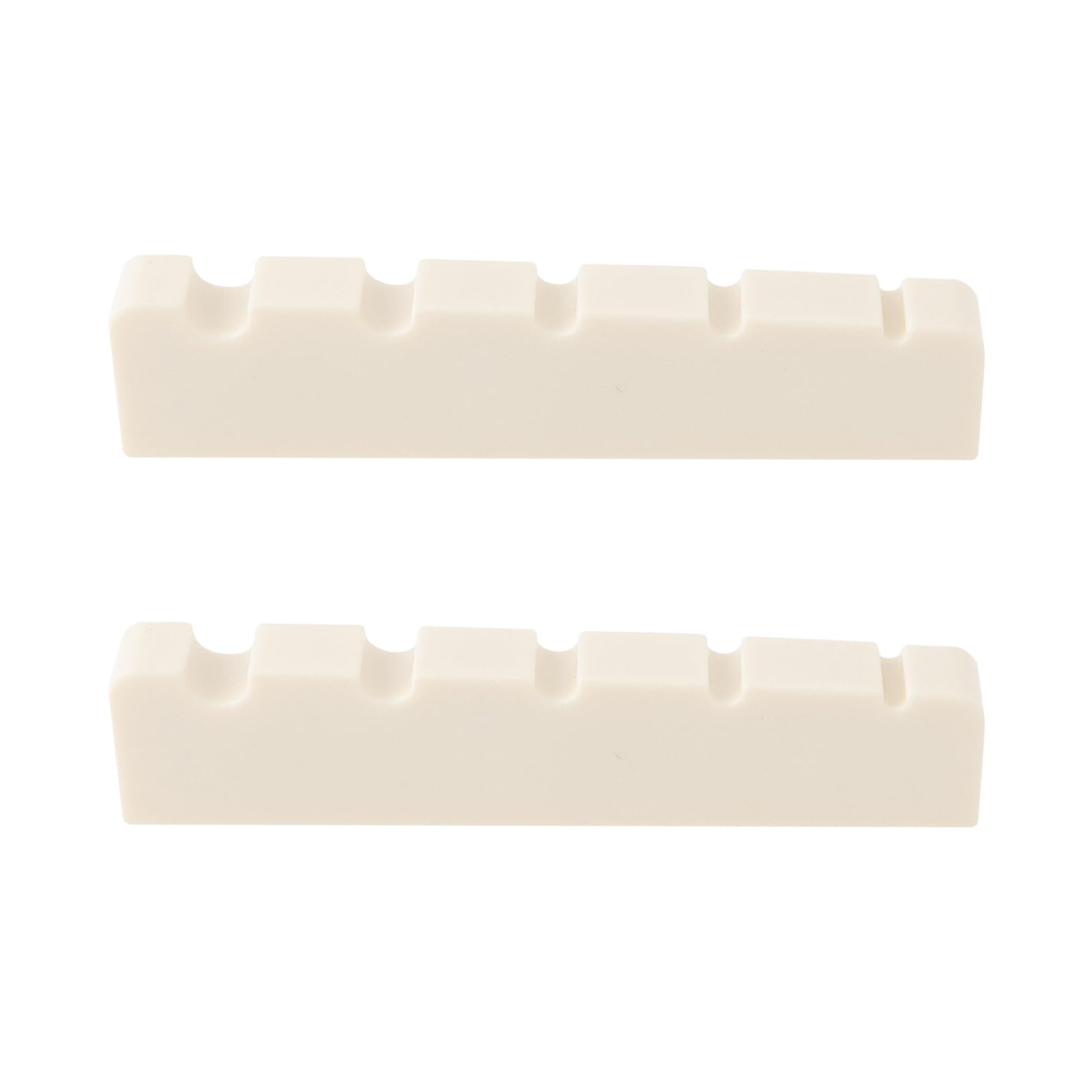 VGOL 2Pcs 5 String Electric Bass Bridge Nut Replacement Part 5 String Bass Guitar Top Nut 46x6x10.8-9.3mm Suitable for 5 String Bass, Ivory