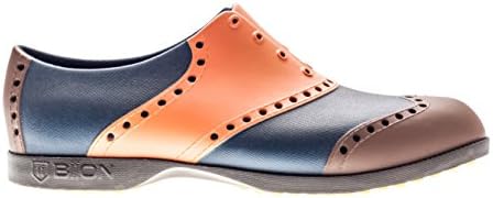 Biion Men's The Wingtips Oxford and Golf Slip On, Orange/Brown/Navy, 13 M US