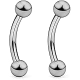 SCERRING 2PCS 16G G23 Titanium Curved Eyebrow