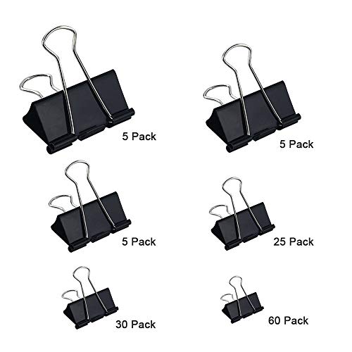 MOKAOU Binder Clips 130pcs Heavy Duty Small, Medium, Large Sizes, Paperwork and Document Clamps - Thumbnail 2