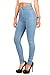 Vibrant Women's Juniors Vintage High Waist Denim Skinny Jeans 15 Light Blue