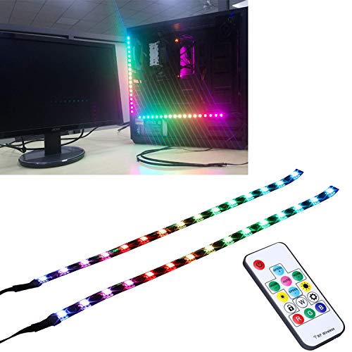 DS PC ARGB LED Strip Computer Lighting via Magnet with Controller Kit for Desktop Computer Case Mid Tower Full Tower (2Pack, Compatible with DS Hub Box, A Series)