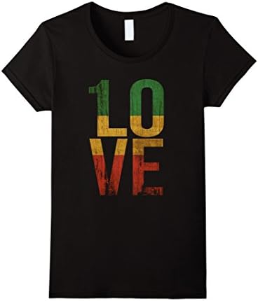 Womens 1 Love T Shirt For Reggae Music Fans Large Black