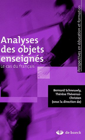Analyses des objets enseignés