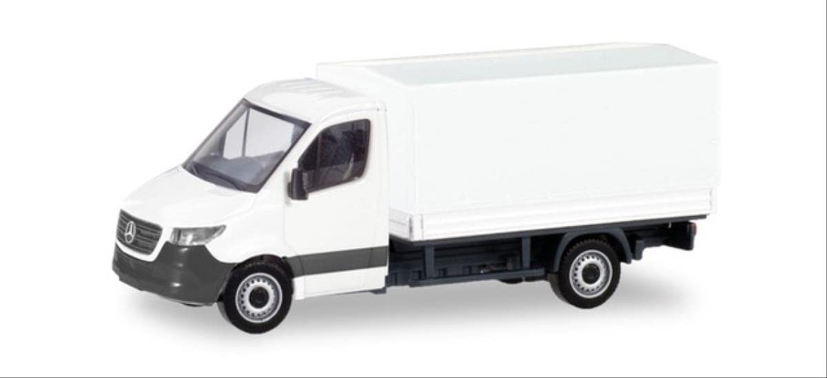 Herpa MiniKit: Mercedes-Benz Sprinter platform with miniature canvas for collecting handicrafts and as a gift