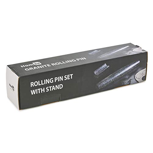 Homiu Rolling Pin Granite with Stand HardWearing Dishwasher Safe 40 x 4.5 Centimetres Granite
