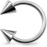 Pierced Owl - G23 Implant Grade Titanium Spiked End Horseshoe Circular Barbell