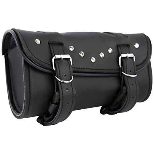 Click Here to See More Images Motorcycle Sissy Bar Tool Fork Bag with Studs w/QUICK Release Buckles
