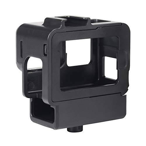 Gopro Housing Vlogging Frame Cage with Microphone Cold Shoe Mount & 1/4 Screw Interface for GoPro Hero 7 6 5 Action Camera Case Mic Adapter Audio Video Accessories