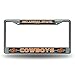 Rico Industries NCAA Oklahoma State Cowboys Bling Chrome License Plate Frame with Glitter Accent , 12 x 6-Inch