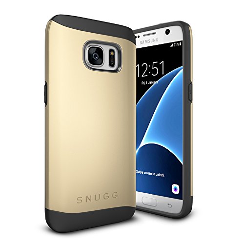 Samsung Galaxy S7 Case, Snugg Samsung Galaxy S7 Dual Layer Slim Cover [Infinity Series] Protective Bumper Shell Skin - Gold