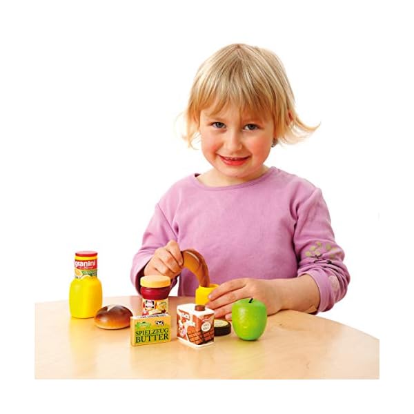 Erzi 28152 Sortierung Frühstück aus Holz, Kaufladenartikel für Kinder, Rollenspiele – Bild 4