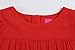 Bonny Billy Girls Long Sleeve Solid Pleated A-Line Children Dress with Bow 10-11 Years Red