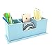 UnionBasic Desk Organizer, Desktop Caddy Leather Multi-compartment Pen Holder Office Stationer Organizer, Blue