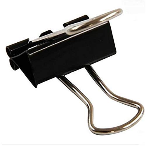 OmkuwlQ 12pcs Metal Clip Binder for Album Memo Paper File Document Photo Stationary Black 19mm Clamp Gripper - Thumbnail 3
