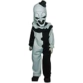Mezco Terrifier Art the Clown 10.5-Inch Living Dead Doll (Black/White) | New head sculpt, pom-pom and ruffle details, five articulation points