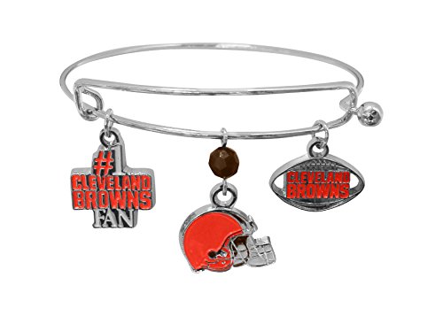 NFL Cleveland Browns Three Charm Logo Bracelet