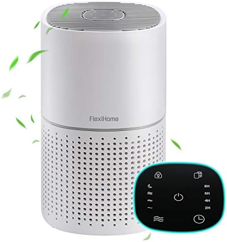 FLEXIHOME H13 True HEPA Air Purifiers for Bedroom, Air Deodorizer Purifier,White Air Purifiers for Home
