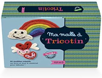 Ma malle à tricotin: Contient : 1 livre de modèles, 1 aiguille à laine, 5 pelotes de laine, 1 tricotin en bois et son aiguille