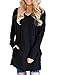 Buauty V Neck Tunic Dresses for Women Long Tops to Wear with Leggings Black XL