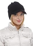 Women Warm Winter Thick Slouchy Knit Snow Ski Hat With Visor