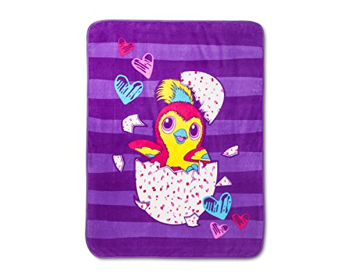 Hatchimals Plush Throw for Kids Girls 46 x 60 Pink Purple, 46x60