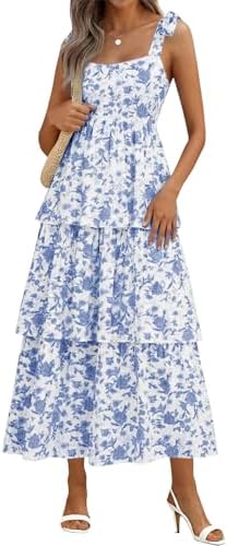 Madewell Plus Ruffle-Strap Tiered Midi Dress in Textural Stripe Lighthouse  2X at Amazon Women's Clothing store