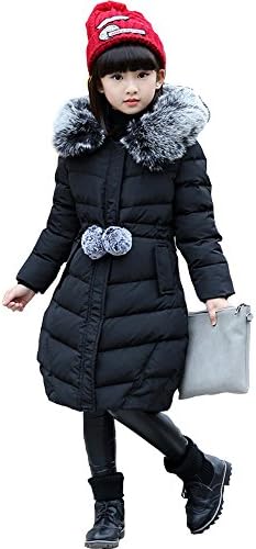 Lampang Lightweight Girls Winter Coat Puffer Down Winter Jacket Black Size12