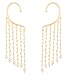 Touchstone Indian Bollywood Innovative Ear Shape lucrative Look Faux Pearls hangings Long Bridal Chandelier Designer Jewelry Earrings for Women in Gold Tone