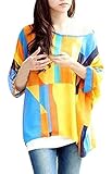 Womens Off Shoulder Batwing Sleeve Semi Sheer Tops Blouse