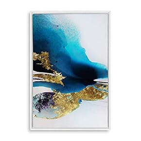 SIGNFORD Framed Canvas Home Artwork Decoration Golden Abstract...