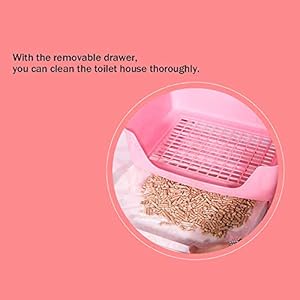 Baffect Vassoio per lettiera ad Angolo Angolo Toilette ad Angolo, Scatola per lettiera per Gabbia per Coniglio di Grandi… - immagine 4