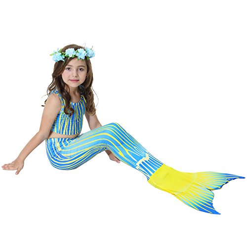 Kakawayi Kids Girls Mermaid Tail Sets Swim Dress Princess Swimwear