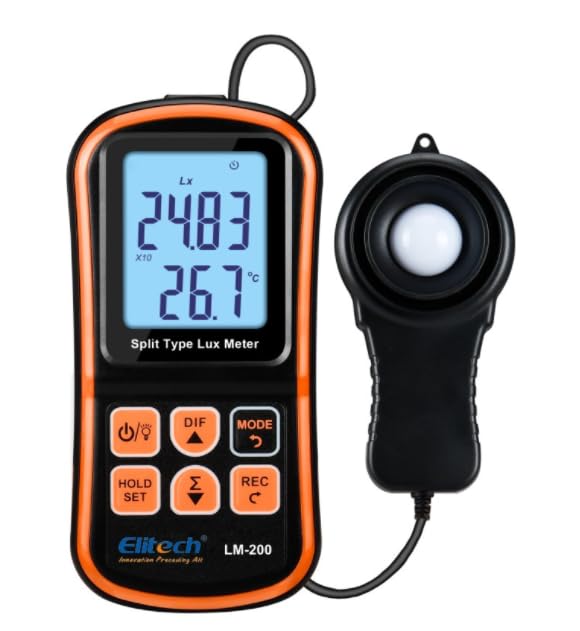 Elitech Digital Light Meter LM-200 Handheld Illuminance