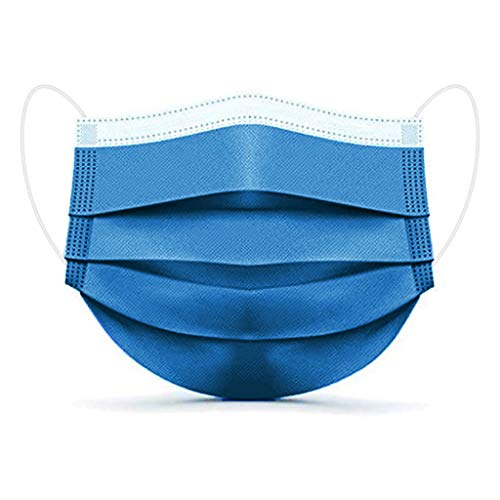 GSusan Masque_Facial_Jetable 50 Pièces ???????????????????????? de Confortable, à Trois Couch????s Protection Recommandé pour Les Hommes et Les Femmes (Bleu marin-50pcs)