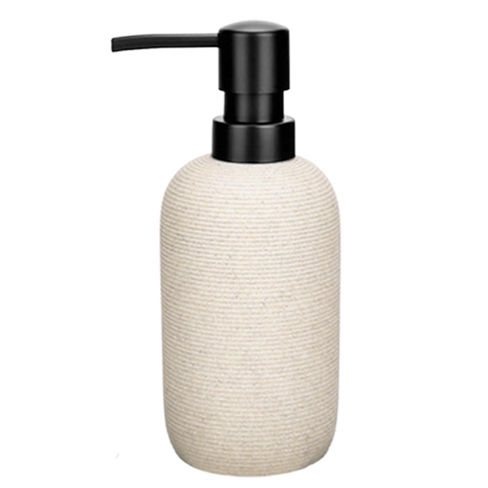 Photo 1 of 1pcs Hand Soap Dispenser Set, Sandstone Textured Resin Liquid Soap Dispenser for Bathroom Countertop, Heavy & Sturdy Dish Wash Soap Dispenser for Kitchen, Matte Beige