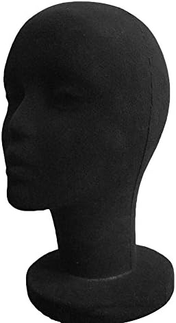 Mflbefulmel Styrofoam Head Mannequins Plush Foam Female Mannequin Head Mould Manikin Headset Model Wig Hair Display Stand Craft Foam Wig Head Black