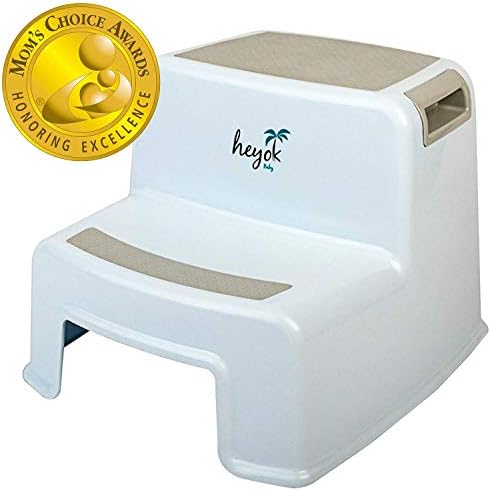 Dual Height 2 Step Stool (Mom's Choice Award Winner) with Anti-Slip Safety Rubber Pads - Kids Step Stool with Easy & Safe Potty Training and Teeth Bru