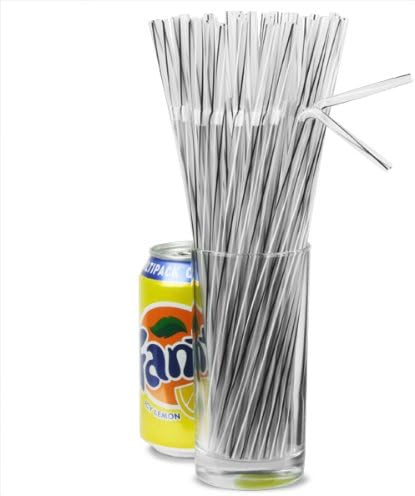 IMS Party 300510 Drinking Straws 240 x 5 mm Box of 120 Pieces (70 g) Black/White Spiral Striped