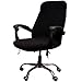 Unimore Computer Chair Cover Stretchable Office Chair Cover with Zippers and Tie Ropes for Rotating Boss Chair Medium Size, Chair not Included (Black)