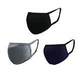 FakeFace Adult Face Masks Activated Carbon Cotton Masks Dust Allergy Flu Masks For Breathe Healthy Filters Dust, Pollen, Allergens, Flu Germs - 3 Pieces