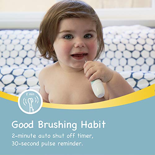 Papablic BabyHandy 2-Stage Baby Sonic Electric Toothbrush for Babies and Toddlers Ages 0-3 Years