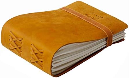 Leather Village- Large Leather Journal to write in for Women+Men,Mixed Media Sketchbook Sketchpad, Travel Journal Diary and Daily Notepad, 10 x 7 Inches 240 Blank Watercolor Calligraphy Paper Office Product