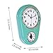 Slash Retro Vintage Old Fashioned 8.5 Inch Kitchen Wall Clock with 60 Minutes Timer (Mint Green)
