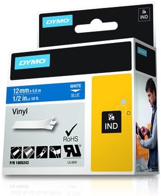 DYMO Rhino Industrial Vinyl Labels, White On Blue, White on blue - Image 4