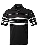 Style by William SBW Men's Basic Everyday Stripe Pocket Polo T-Shirt