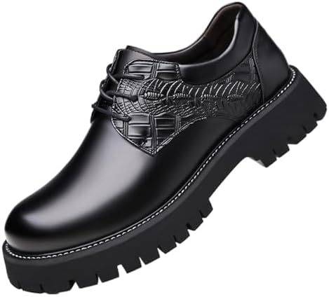 Amazon.com | Men's Vintage Leather Lace Up Platform Oxfords Shoes